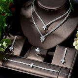 Beautiful Designer AAAA+ Cubic Zirconia Diamonds Elegant 4 Piece Jewelry Wedding Bridal Set