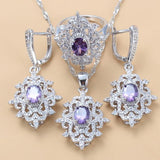 Appealing AAA+ Quality Multi Color Crystal Wedding Necklace Ring And Earrings Bridal Jewelry Sets