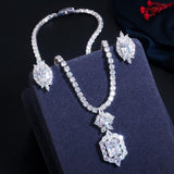 Shiny AAAA+ Quality Cubic Zirconia Diamonds and Citrine Crystals Jewelry Set - BridalSparkles