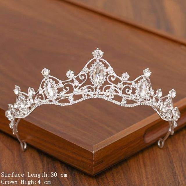 Silver Color Bridal Wedding Tiara Crown Hair Accessories For Women - BridalSparkles