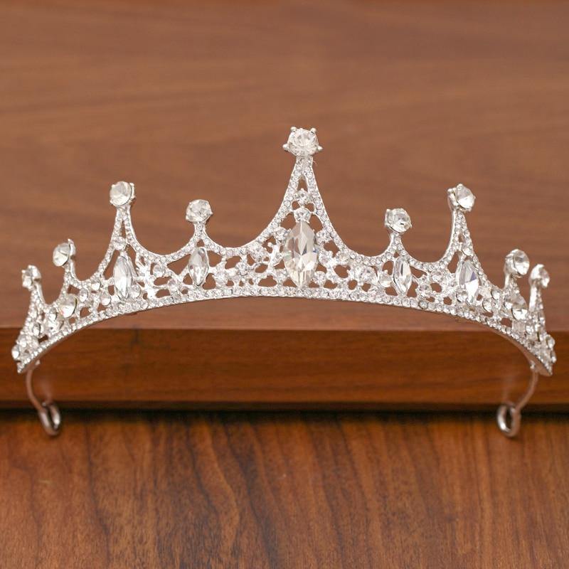 Silver Color Bridal Wedding Tiara Crown Hair Accessories For Women - BridalSparkles