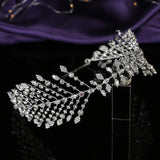Wonderful Leaf Shape AAA+ CZ Diamonds Wedding Hair Accessory - BridalSparkles