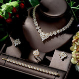 Gorgeous AAA+ Cubic Zirconia Crystal Leaf Shape Jewelry Set