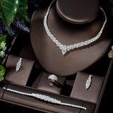 2021 Trendy Full AAA+ Cubic Zirconia Diamonds Bridal Jewelry Set