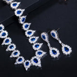 Shiny Green Crystal High Quality AAAA Cubic Zirconia 2 Piece Wedding Bridal Jewelry Set - BridalSparkles