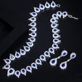 Shiny Green Crystal High Quality AAAA Cubic Zirconia 2 Piece Wedding Bridal Jewelry Set - BridalSparkles