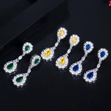 Shiny Green Crystal High Quality AAAA Cubic Zirconia 2 Piece Wedding Bridal Jewelry Set - BridalSparkles