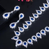 Shiny Green Crystal High Quality AAAA Cubic Zirconia 2 Piece Wedding Bridal Jewelry Set - BridalSparkles