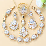 Adorable AAA+ Austrian Crystal Long Stud Earrings Bracelet And Ring 3 or 4 Piece Bridal Wedding Jewelry Set