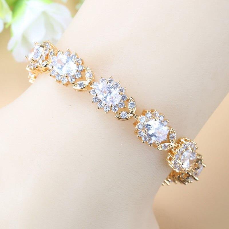 Adorable AAA+ Austrian Crystal Long Stud Earrings Bracelet And Ring 3 or 4 Piece Bridal Wedding Jewelry Set - BridalSparkles