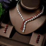 Brilliant Designer AAAA+ Zirconia Diamond Crystals Earrings And Necklace Bridal Wedding Jewelry Set - BridalSparkles