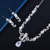 Beautiful High Quality AAA+ Cubic Zircon Blue Green or White Crystals Vintage Wedding Jewelry Set