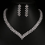 Attractive AAA+ Quality Zircon Diamond Crystal Earrings Necklace Bridal Wedding Jewelry Set - BridalSparkles