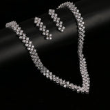 Attractive AAA+ Quality Zircon Diamond Crystal Earrings Necklace Bridal Wedding Jewelry Set - BridalSparkles