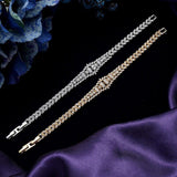 Classical AAAA+ High Quality  CZ Diamonds Wedding Bridal Necklace Earrings Ring And Bracelet Set - BridalSparkles