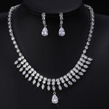 Ravishing Wedding Bridal Earrings Necklace 2 Piece  Jewelry Set AAAA High Quality Cubic Zircon Diamonds