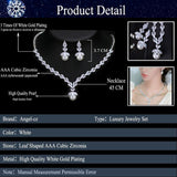 Elegant Marquise AAA+ Cubic Zircon Crystal With Pearl Pendant Necklace Earrings Wedding Jewelry Set - BridalSparkles