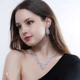 Wonderful AAAA+ Quality Cubic Zirconia Big Water Drop Pendant Bridal Wedding Necklace Earrings - BridalSparkles
