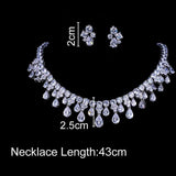 High Quality White Gold Color AAA+ Cubic Zirconia Diamonds Bridal Wedding Jewelry Set - BridalSparkles