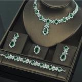 Brilliant Designer AAAA+ Cubic Zirconia Crystals 4 piece Wedding Bridal Jewelry Set