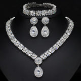 Exclusive Luxury AAA+ Cubic Zirconia Diamonds Necklace Earring Bracelet Bridal Jewelry Set - Best Seller - BridalSparkles