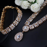 Exclusive Luxury AAA+ Cubic Zirconia Diamonds Necklace Earring Bracelet Bridal Jewelry Set - Best Seller - BridalSparkles