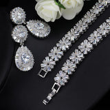 Exclusive Luxury AAA+ Cubic Zirconia Diamonds Necklace Earring Bracelet Bridal Jewelry Set - Best Seller - BridalSparkles
