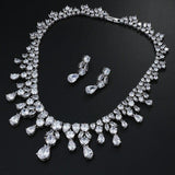 Delightful Long Necklace AAA+ Quality Cubic Zirconium Multi Crystals 1 Piece Bridal Wedding Jewelry Set - BridalSparkles