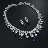 Delightful Long Necklace AAA+ Quality Cubic Zirconium Multi Crystals 1 Piece Bridal Wedding Jewelry Set - BridalSparkles