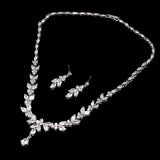 Exquisite AAAA+ Quality Zircon Stud Earrings & Necklace Wedding Bridal Jewelry Set - BridalSparkles