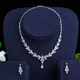 Brilliant AAA+ Quality Cubic Zircon Diamonds Necklace Earrings Wedding Bridal Jewelry Set - Best Seller - BridalSparkles