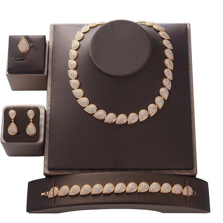 Luxury Wedding Jewelry Set  with AAAA+ High Quality Cubic Zirconia Diamonds - BridalSparkles