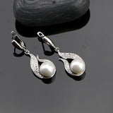 Appealing 925 Sterling Silver Freshwater Pearls Earrings/Pendant/Ring Bridal Wedding Jewelry Set - BridalSparkles