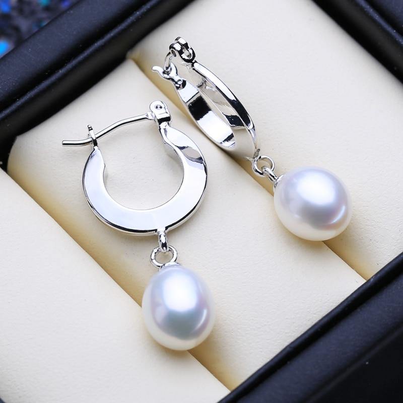 Designer 925 Sterling Silver Bridal Jewelry Set with Natural Pearl Drop Earrings Luxury Pendant - BridalSparkles