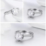 High Quality 925 Sterling Silver Princess Square AAAA+ CZ WEdding Bridal Ring