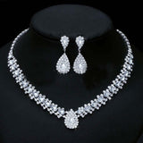 Luxurious AAA+ Austrian Rhinestone Crystals Necklace Earrings Wedding Jewelry Sets - BridalSparkles