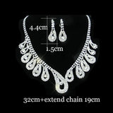 Luxurious AAA+ Austrian Rhinestone Crystals Necklace Earrings Wedding Jewelry Sets - BridalSparkles