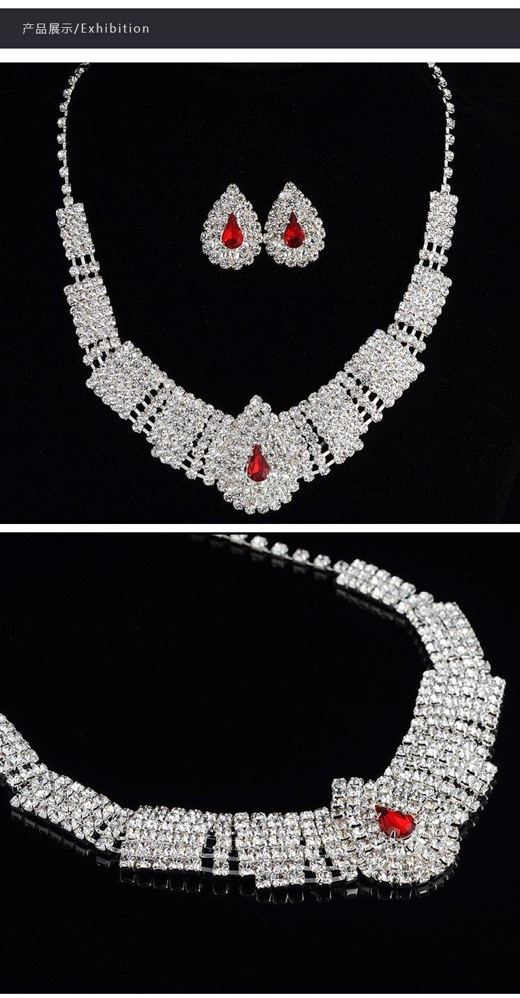 Luxurious AAA+ Austrian Rhinestone Crystals Necklace Earrings Wedding Jewelry Sets - BridalSparkles