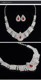 Luxurious AAA+ Austrian Rhinestone Crystals Necklace Earrings Wedding Jewelry Sets - BridalSparkles