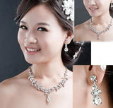 Luxurious AAA+ Austrian Rhinestone Crystals Necklace Earrings Wedding Jewelry Sets - BridalSparkles