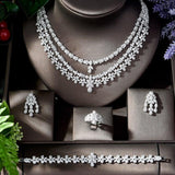 Glamorous 4pcs Luxury AAA+ CZ Diamonds Wedding Jewelry Set - BridalSparkles