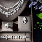Glamorous 4pcs Luxury AAA+ CZ Diamonds Wedding Jewelry Set - BridalSparkles