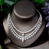 Glamorous 4pcs Luxury AAA+ CZ Diamonds Wedding Jewelry Set - BridalSparkles