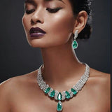 Luxury AAAA+ High Quality Bridal Zirconia Jewelry Set for Wedding Necklace Earring - BridalSparkles