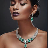 Luxury AAAA+ High Quality Bridal Zirconia Jewelry Set for Wedding Necklace Earring