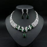 Luxury AAAA+ High Quality Bridal Zirconia Jewelry Set for Wedding Necklace Earring - BridalSparkles
