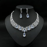 Luxury AAAA+ High Quality Bridal Zirconia Jewelry Set for Wedding Necklace Earring - BridalSparkles