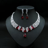 Luxury AAAA+ High Quality Bridal Zirconia Jewelry Set for Wedding Necklace Earring - BridalSparkles