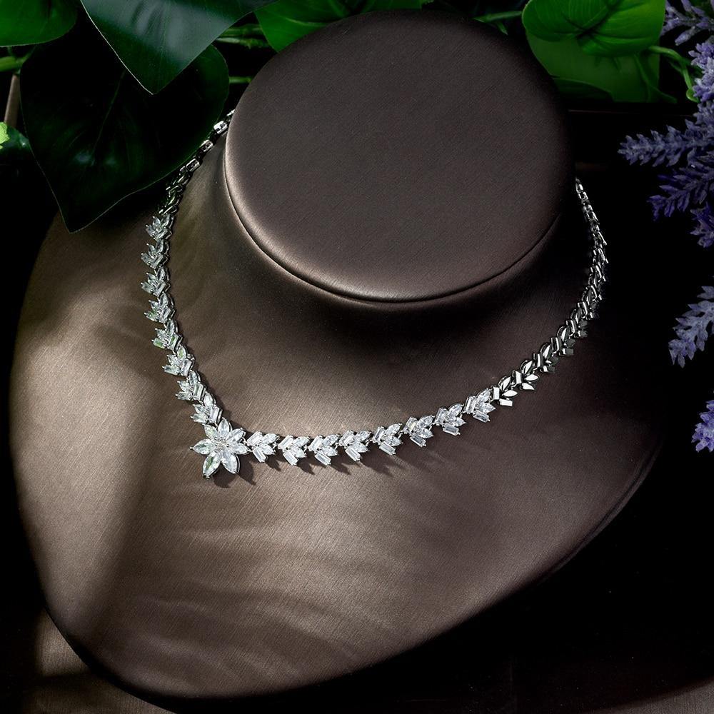Luxury Clear Brilliant Crystal AAAA Zirconia Bridal Jewelry Set - BridalSparkles
