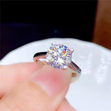 Wonderful Moissanite Ring 0.5CT 1CT 2CT 3CT VVS Fine Jewelry Wedding Ring - BridalSparkles